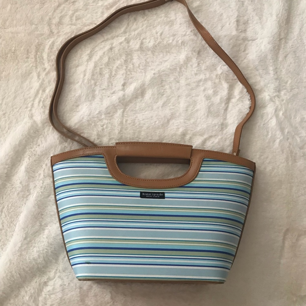 KATE SPADE - Blue stripe bucket bag